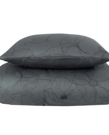 Sengetøj Vendbart Design   100  Bomuldssatin Big Flower Grå Sengesæt Fra By Night