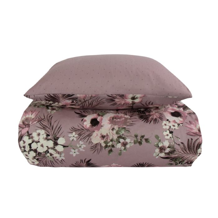 Sengetøj Vendbart Design 100 Bomuldssatin Flowers Dots Lavendel Sengesæt Fra By Night