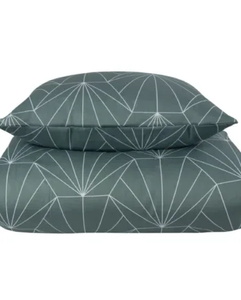 Sengetøj Dobbeltdyne 200x220 Cm Vendbart Design   100  Bomuldssatin Hexagon Støvet Grøn Sengesæt Fra By Night