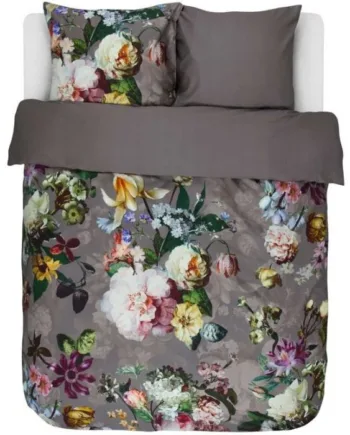 Sengetøj 200x200 Cm Fleur Taupe Sengesæt   100  Bomuldssatin Essenza Sengetøj