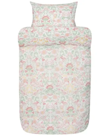 Sengetøj 140x220 Cm Henne Dusty Rose Bæk Og Bølge Sengetøj 100  Bomuld Høie Dynebetræk