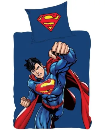 Sengetøj 140x200 Cm Superman Power Dynebetræk   Vendbart Design 100  Bomulds Sengesæt