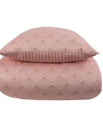 Sengetøj 150x210 Cm Vendbart Design   100  Bomuldssatin Fan Peach Sengesæt Fra By Night