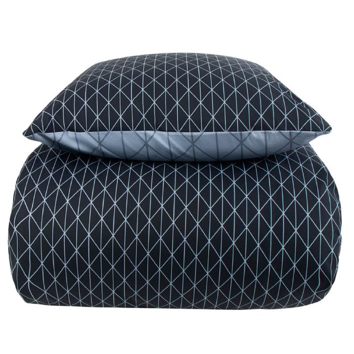 Sengetøj 150x210 Cm Harlequin Blå Dynebetræk Med Design Sengelinned 100 Bomuld Borg Living