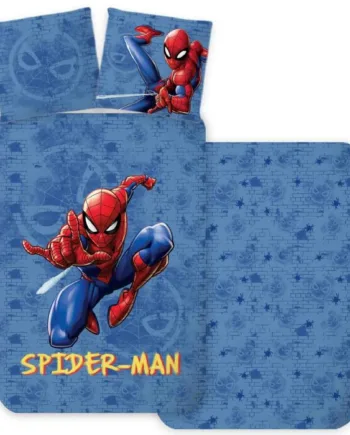 Spiderman Sengetøj 140x200 Cm Vendbart Sengesæt Med Spiderman 100  Blødt Bomulds Sengelinned