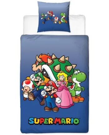Super Mario Sengetøj 150x210 Cm The Team Dynebetræk Med       Design 100  Bomuld