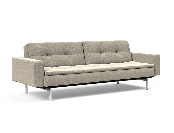 Innovation Dublexo Sovesofa Med Polstret Armlæn Liggemål 115x210 Cm-539-krom