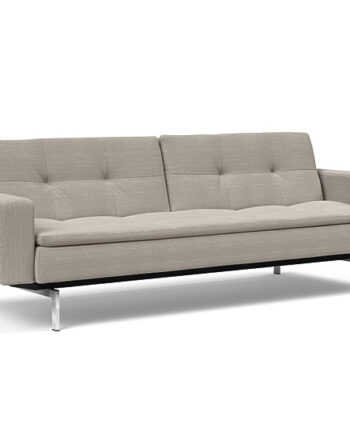 Innovation  Dublexo Sovesofa Med Polstret Armlæn Liggemål 115x210 Cm-579-krom