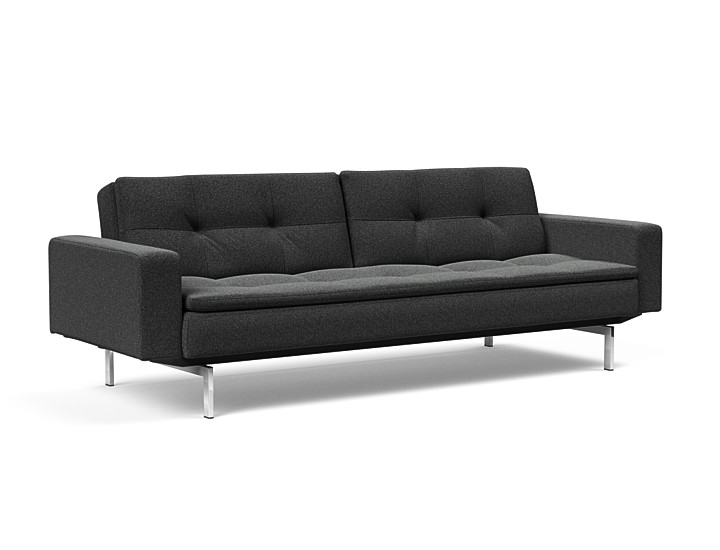 Innovation Dublexo Sovesofa Med Polstret Armlæn Liggemål 115x210 Cm-529-krom