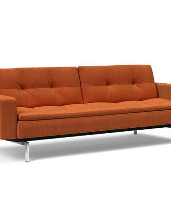 Innovation  Dublexo Sovesofa Med Polstret Armlæn Liggemål 115x210 Cm-512-krom