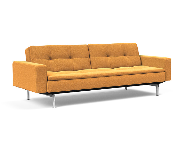 Innovation Dublexo Sovesofa Med Polstret Armlæn Liggemål 115x210 Cm-536-krom
