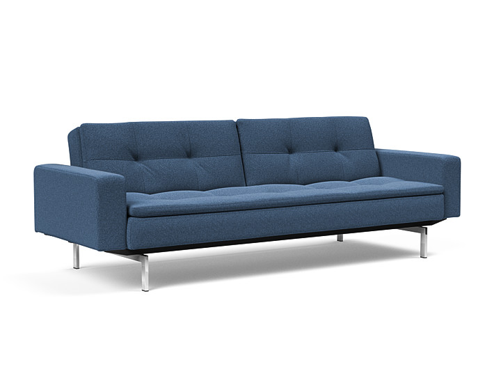 Innovation Dublexo Sovesofa Med Polstret Armlæn Liggemål 115x210 Cm-537-krom
