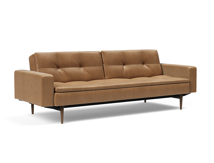 Innovation Dublexo Sovesofa Med Polstret Armlæn Liggemål 115x210 Cm-551 -mørke