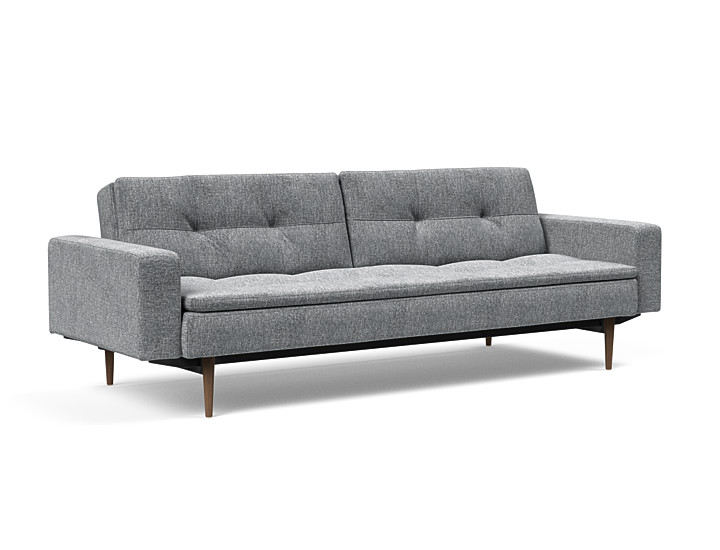 Innovation Dublexo Sovesofa Med Polstret Armlæn Liggemål 115x210 Cm-565 -mørke