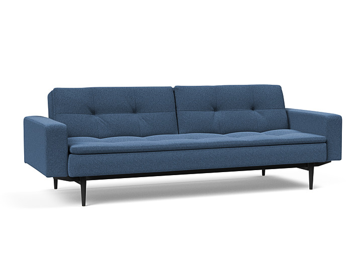 Innovation Dublexo Sovesofa Med Polstret Armlæn Liggemål 115x210 Cm-537-sort