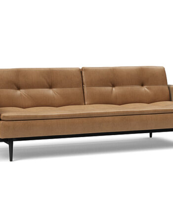 Innovation  Dublexo Sovesofa Med Polstret Armlæn Liggemål 115x210 Cm-551 -sort