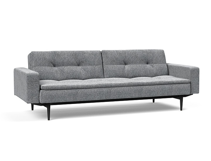 Innovation Dublexo Sovesofa Med Polstret Armlæn Liggemål 115x210 Cm-565 -sort