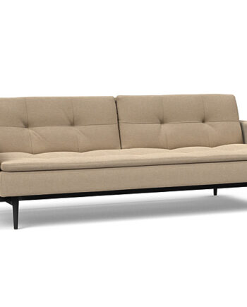 Innovation  Dublexo Sovesofa Med Polstret Armlæn Liggemål 115x210 Cm-587-sort