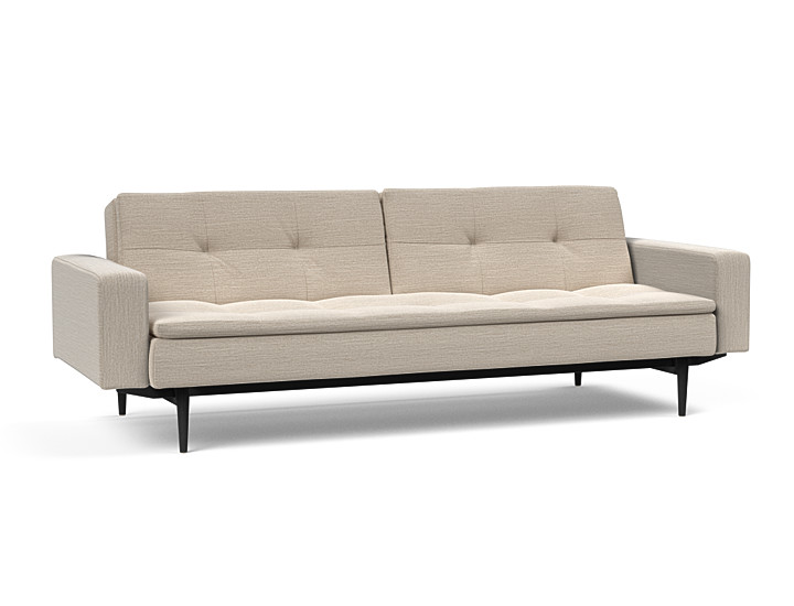 Innovation Dublexo Sovesofa Med Polstret Armlæn Liggemål 115x210 Cm-612-sort