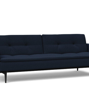 Innovation  Dublexo Sovesofa Med Polstret Armlæn Liggemål 115x210 Cm-528 -sort