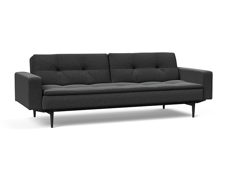 Innovation Dublexo Sovesofa Med Polstret Armlæn Liggemål 115x210 Cm-529-sort