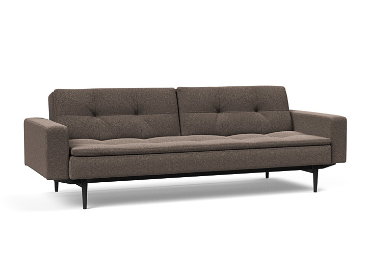 Innovation Dublexo Sovesofa Med Polstret Armlæn Liggemål 115x210 Cm-530-sort