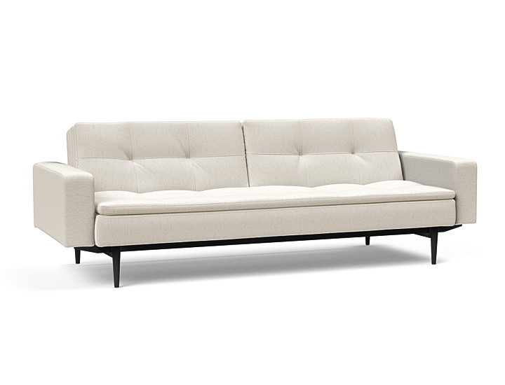 Innovation Dublexo Sovesofa Med Polstret Armlæn Liggemål 115x210 Cm-531-sort