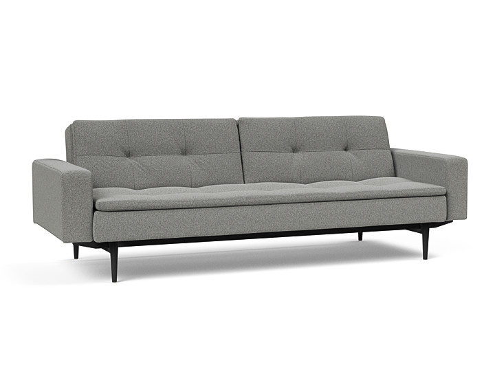 Innovation Dublexo Sovesofa Med Polstret Armlæn Liggemål 115x210 Cm-533 -sort