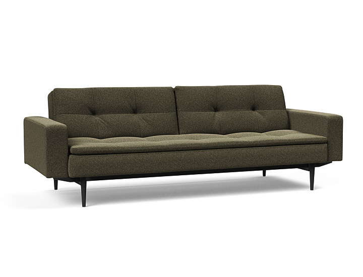 Innovation Dublexo Sovesofa Med Polstret Armlæn Liggemål 115x210 Cm-535-sort