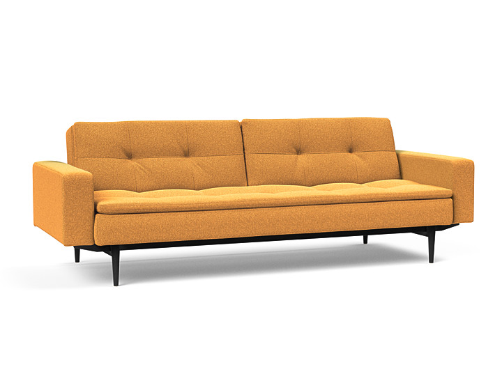 Innovation Dublexo Sovesofa Med Polstret Armlæn Liggemål 115x210 Cm-536-sort