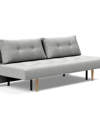 Innovation  Recast Plus Sovesofa 140x200 Cm Med Lys Egetræsben-590 Check Grå