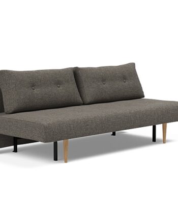 Innovation  Recast Plus Sovesofa 140x200 Cm Med Lys Egetræsben-216 Flashtex Mørkegrå