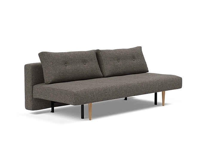 Innovation Recast Plus Sovesofa 140x200 Cm Med Lys Egetræsben-216 Flashtex Mørkegrå