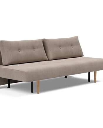 Innovation  Recast Plus Sovesofa 140x200 Cm Med Lys Egetræsben-318  Fløjl Beige