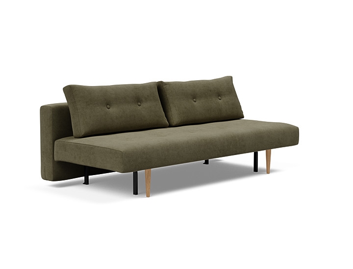Innovation Recast Plus Sovesofa 140x200 Cm Med Lys Egetræsben-316 Fløjl Grøn