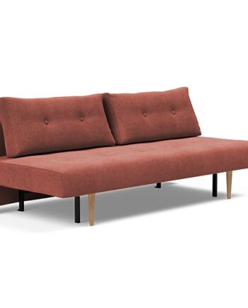 Innovation  Recast Plus Sovesofa 140x200 Cm Med Lys Egetræsben-317  Fløjl Rust