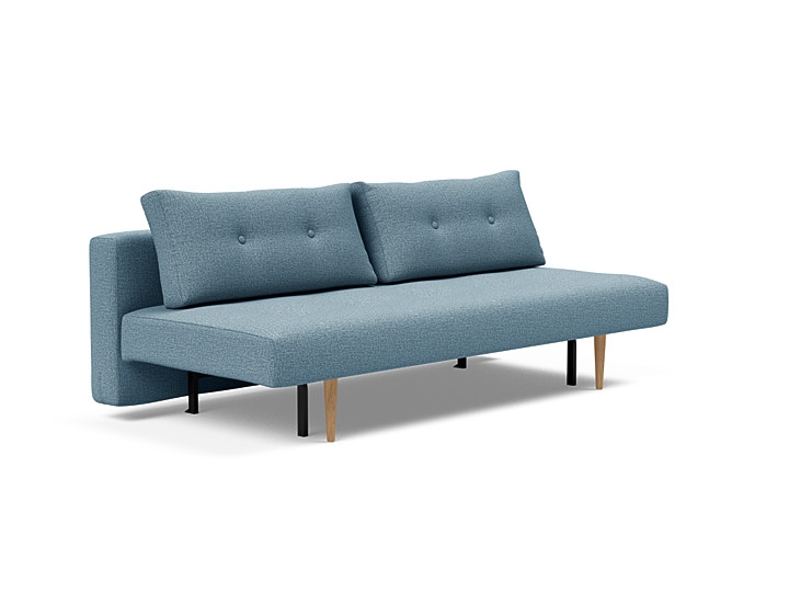 Innovation Recast Plus Sovesofa 140x200 Cm Med Lys Egetræsben-525 Meleret Lyseblå Grå