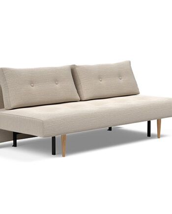 Innovation  Recast Plus Sovesofa 140x200 Cm Med Lys Egetræsben-612  Sand Grå