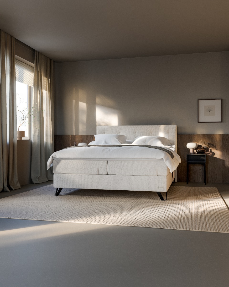 Jensen Prestige Aqtive Ii Elevationsseng 210x210 Cm Dobbeltfjedrende Med Pocket System