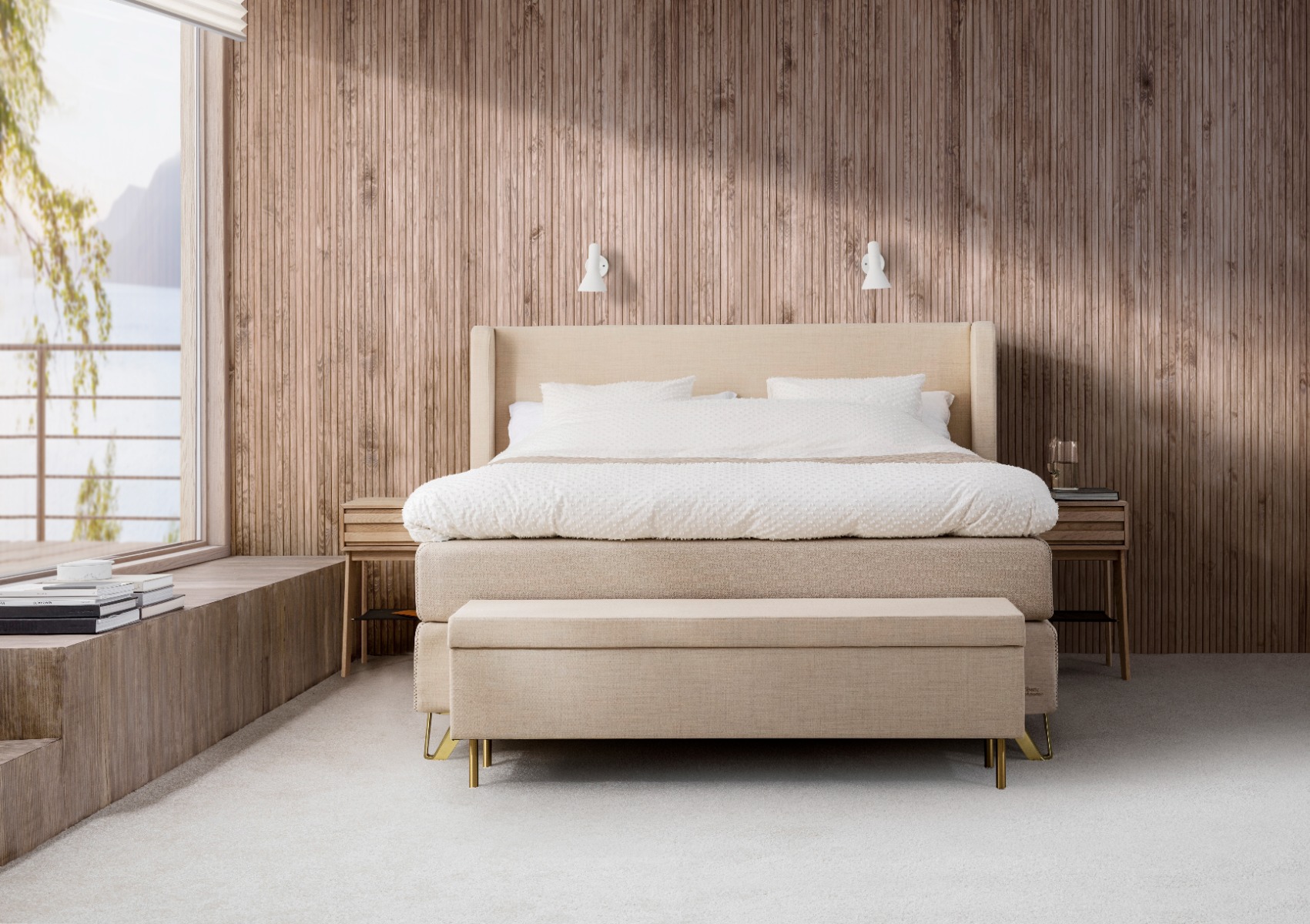 Jensen Supreme Kontinentalseng 180x200 Cm Dobbelt Seng Inkl Topmadras Og Ben