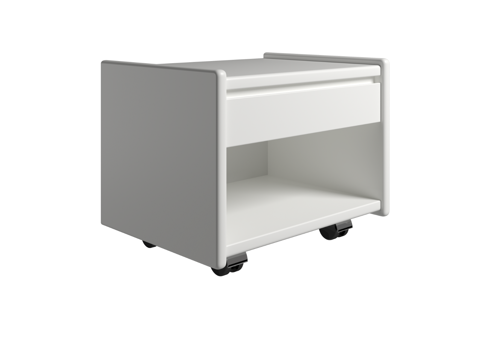 Kaagaard Sengebord- : 34-hvid- : 50 : 37-hjul