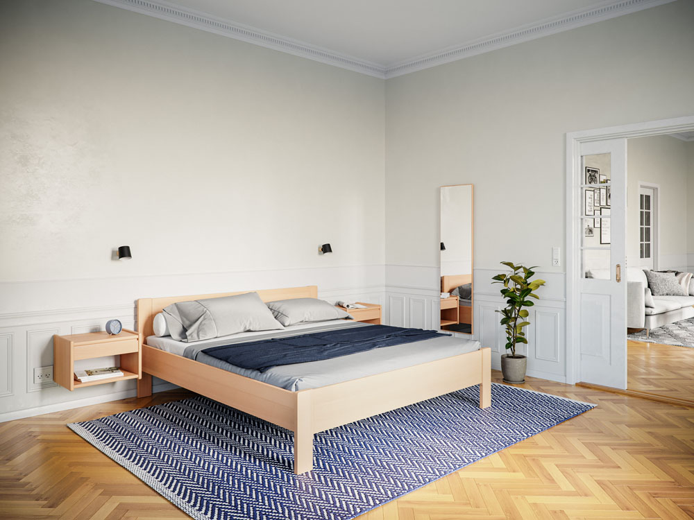 Kaagaard Sengeramme Med Elevationsbund Og Madras 90x200 Cm Bøg