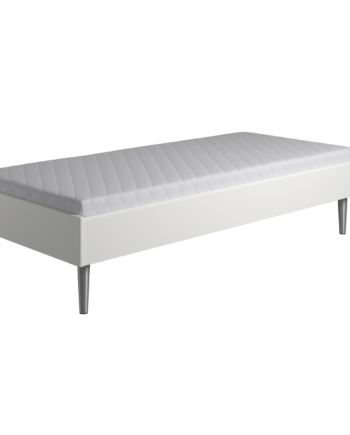 Kaagaard  380 Sengeramme-hvid-70x210-med Bærelister-metalben-  Gavl