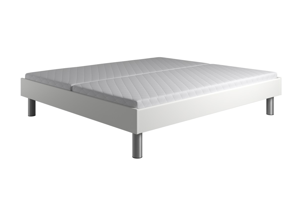 Kaagaard  380 Sengeramme-hvid-180x200-med Bærelister-metalben-uden Gavl