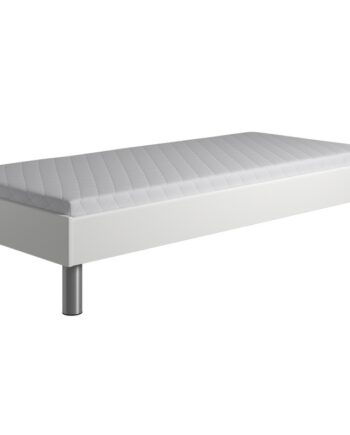 Kaagaard  380 Sengeramme-hvid-90x190-med Bærelister-metalben-uden Gavl