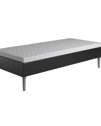 Kaagaard  380 Sengeramme-sort-100x190-med Bærelister-metalben-  Gavl