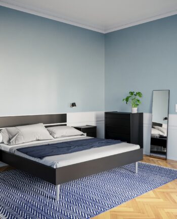 Kaagaard  380 Sengeramme-sort-160x200-uden Bærelister-metalben-  Gavl
