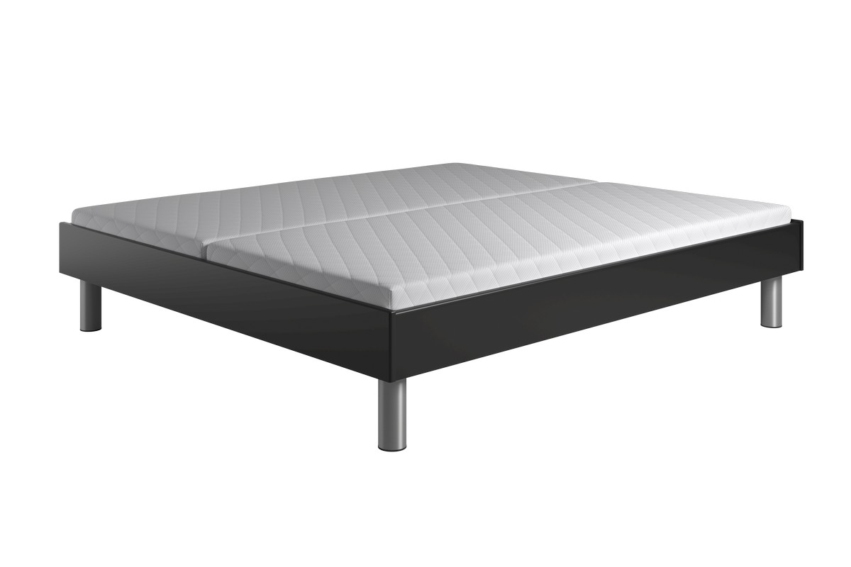 Kaagaard 380 Sengeramme-sort-180x200-uden Bærelister-metalben-uden Gavl
