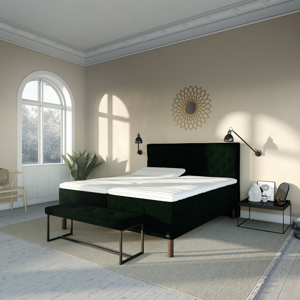 Karma Lux Elevationseng 160x200 Cm Inkl Split Latex Topmadras Blå- Udstillingsmodel