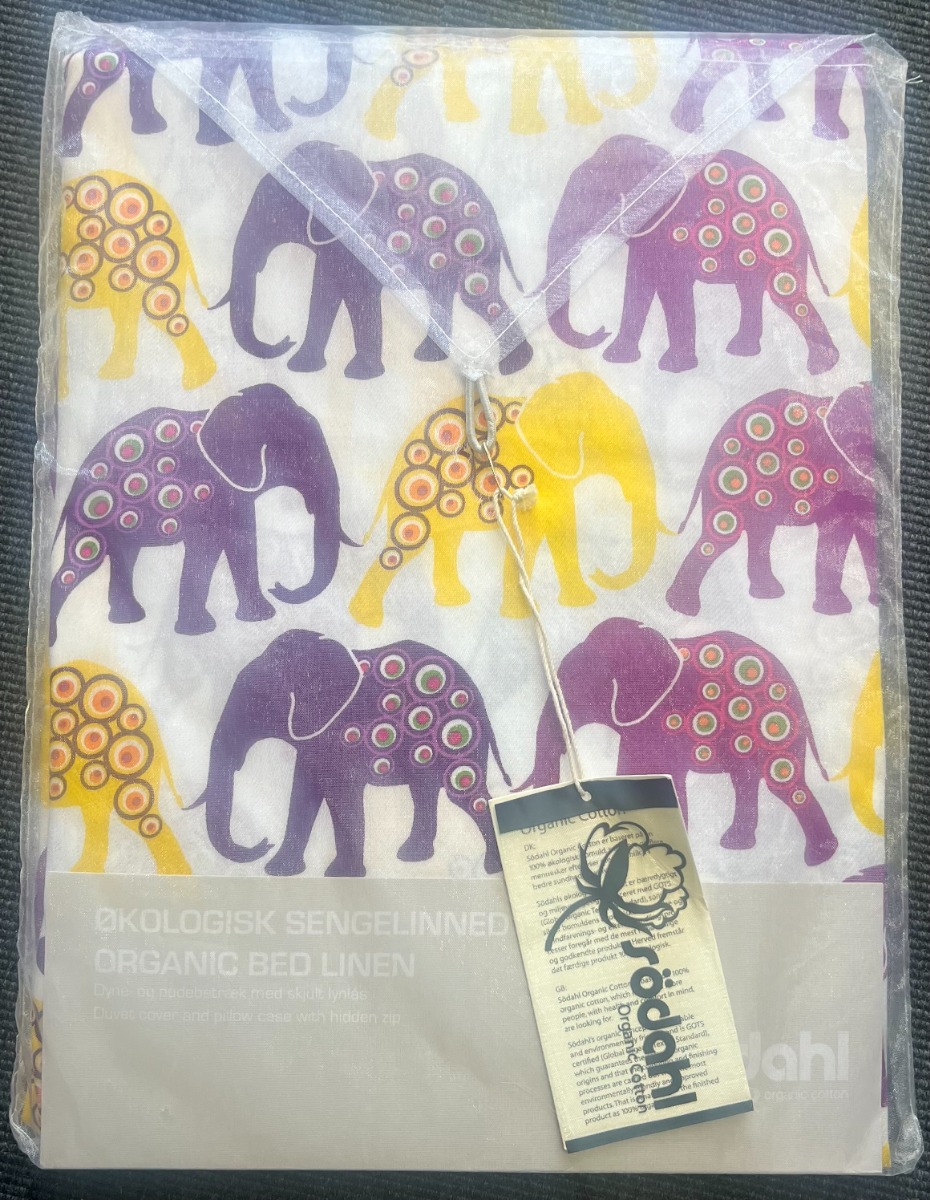 Södahl økologisk Børne Sengelinned Quot Elephant Parada Quot Udgået Model